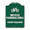 Signmission Bicycle Parking Area-Permit Required W/ Graphic, Green & White Alum Sign, 18" x 24", GW-1824-24324 A-DES-GW-1824-24324 - alternate 1